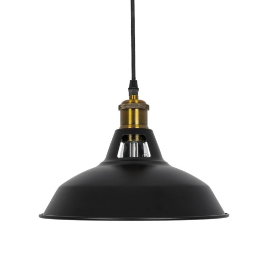 GLOBOSTAR® ANER 01073 Vintage Κρεμαστό Φωτιστικό Οροφής με Ντουί 1 x E27 AC 220-240V IP20 - Μαύρο & Χρυσό - Μ27.5 x Π27.5 x Υ19cm GLOBOSTAR® ANER 01073 Vintage Κρεμαστό Φωτιστικό Οροφής με Ντουί 1 x E27 AC 220-240V IP20 - Μαύρο & Χρυσό - Μ27.5 x Π27.5 x Υ19cm