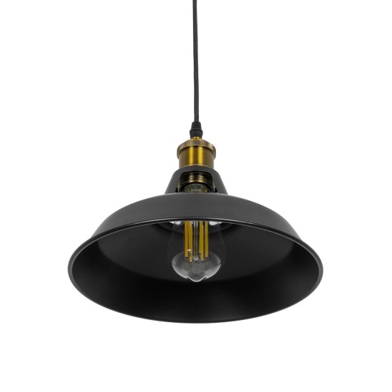 GLOBOSTAR® ANER 01073 Vintage Κρεμαστό Φωτιστικό Οροφής με Ντουί 1 x E27 AC 220-240V IP20 - Μαύρο & Χρυσό - Μ27.5 x Π27.5 x Υ19cm GLOBOSTAR® ANER 01073 Vintage Κρεμαστό Φωτιστικό Οροφής με Ντουί 1 x E27 AC 220-240V IP20 - Μαύρο & Χρυσό - Μ27.5 x Π27.5 x Υ19cm