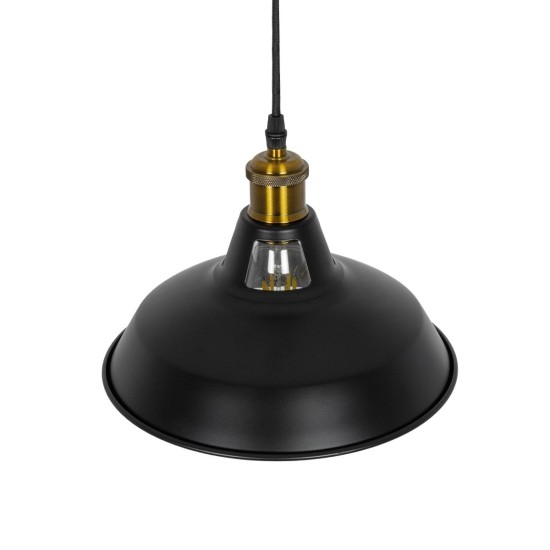 GLOBOSTAR® ANER 01073 Vintage Κρεμαστό Φωτιστικό Οροφής με Ντουί 1 x E27 AC 220-240V IP20 - Μαύρο & Χρυσό - Μ27.5 x Π27.5 x Υ19cm GLOBOSTAR® ANER 01073 Vintage Κρεμαστό Φωτιστικό Οροφής με Ντουί 1 x E27 AC 220-240V IP20 - Μαύρο & Χρυσό - Μ27.5 x Π27.5 x Υ19cm