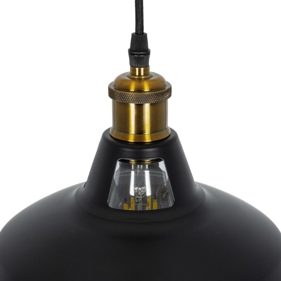 GLOBOSTAR® ANER 01073 Vintage Κρεμαστό Φωτιστικό Οροφής με Ντουί 1 x E27 AC 220-240V IP20 - Μαύρο & Χρυσό - Μ27.5 x Π27.5 x Υ19cm GLOBOSTAR® ANER 01073 Vintage Κρεμαστό Φωτιστικό Οροφής με Ντουί 1 x E27 AC 220-240V IP20 - Μαύρο & Χρυσό - Μ27.5 x Π27.5 x Υ19cm
