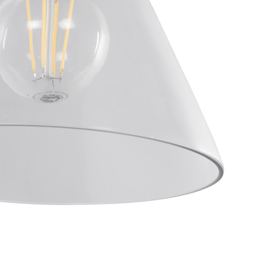 GLOBOSTAR® BINGLEY 01074 Vintage Φωτιστικό Τοίχου - Απλίκα με Ντουί 1 x E27 AC 220-240V IP20 - Διάφανο & Χρυσό - Μ18 x Π28 x Υ25cm