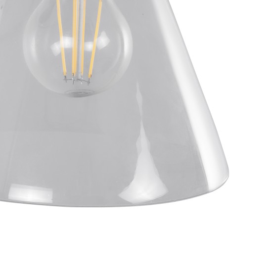 GLOBOSTAR® BINGLEY 01074 Vintage Φωτιστικό Τοίχου - Απλίκα με Ντουί 1 x E27 AC 220-240V IP20 - Διάφανο & Χρυσό - Μ18 x Π28 x Υ25cm