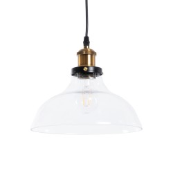 GLOBOSTAR® WICKHAM 01075 Vintage Κρεμαστό Φωτιστικό Οροφής με Ντουί 1 x E27 AC 220-240V IP20 - Διάφανο & Χρυσό - Μ24.5 x Π24.5 x Υ15cm GLOBOSTAR® WICKHAM 01075 Vintage Κρεμαστό Φωτιστικό Οροφής με Ντουί 1 x E27 AC 220-240V IP20 - Διάφανο & Χρυσό - Μ24.5 x Π24.5 x Υ15cm