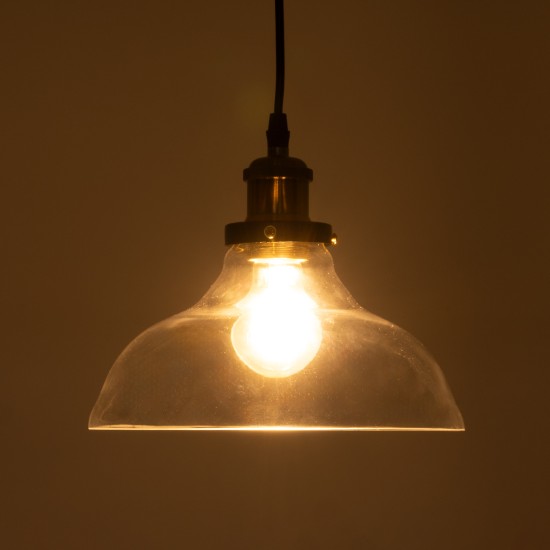 GLOBOSTAR® WICKHAM 01075 Vintage Κρεμαστό Φωτιστικό Οροφής με Ντουί 1 x E27 AC 220-240V IP20 - Διάφανο & Χρυσό - Μ24.5 x Π24.5 x Υ15cm GLOBOSTAR® WICKHAM 01075 Vintage Κρεμαστό Φωτιστικό Οροφής με Ντουί 1 x E27 AC 220-240V IP20 - Διάφανο & Χρυσό - Μ24.5 x Π24.5 x Υ15cm
