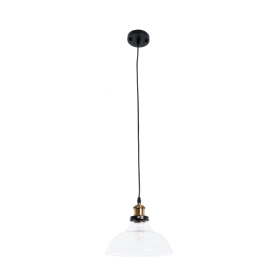 GLOBOSTAR® WICKHAM 01075 Vintage Κρεμαστό Φωτιστικό Οροφής με Ντουί 1 x E27 AC 220-240V IP20 - Διάφανο & Χρυσό - Μ24.5 x Π24.5 x Υ15cm GLOBOSTAR® WICKHAM 01075 Vintage Κρεμαστό Φωτιστικό Οροφής με Ντουί 1 x E27 AC 220-240V IP20 - Διάφανο & Χρυσό - Μ24.5 x Π24.5 x Υ15cm