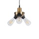 GLOBOSTAR® COPPER 01076 Vintage Κρεμαστό Φωτιστικό Οροφής με Ντουί 3 x E27 AC 220-240V IP20 - Χρυσό & Μαύρο - Μ14 x Π14 x Υ13cm
