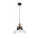 GLOBOSTAR® COPPER 01076 Vintage Κρεμαστό Φωτιστικό Οροφής με Ντουί 3 x E27 AC 220-240V IP20 - Χρυσό & Μαύρο - Μ14 x Π14 x Υ13cm