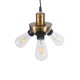 GLOBOSTAR® COPPER 01076 Vintage Κρεμαστό Φωτιστικό Οροφής με Ντουί 3 x E27 AC 220-240V IP20 - Χρυσό & Μαύρο - Μ14 x Π14 x Υ13cm