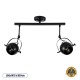 GLOBOSTAR® CANNES 01081 Μοντέρνο Φωτιστικό Οροφής με Ντουί 2 x E27 AC 220-240V IP20 - Μαύρο - Μ61 x Π12 x Υ48cm