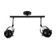 GLOBOSTAR® CANNES 01081 Μοντέρνο Φωτιστικό Οροφής με Ντουί 2 x E27 AC 220-240V IP20 - Μαύρο - Μ61 x Π12 x Υ48cm