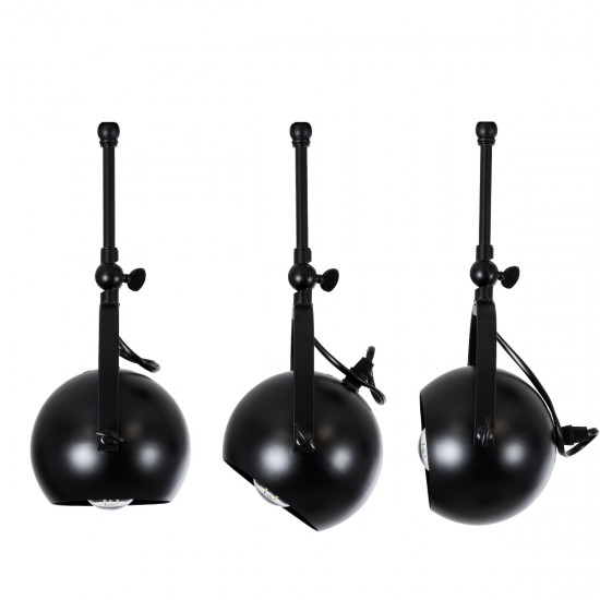 GLOBOSTAR® CANNES 01081 Μοντέρνο Φωτιστικό Οροφής με Ντουί 2 x E27 AC 220-240V IP20 - Μαύρο - Μ61 x Π12 x Υ48cm