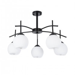 GLOBOSTAR® LUNA 01088 Μοντέρνο Φωτιστικό Οροφής με Ντουί 5 x E27 AC 220-240V IP20 - Λευκό & Μαύρο - Μ60 x Π60 x Υ43cm GLOBOSTAR® LUNA 01088 Μοντέρνο Φωτιστικό Οροφής με Ντουί 5 x E27 AC 220-240V IP20 - Λευκό & Μαύρο - Μ60 x Π60 x Υ43cm