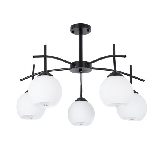 GLOBOSTAR® LUNA 01088 Μοντέρνο Φωτιστικό Οροφής με Ντουί 5 x E27 AC 220-240V IP20 - Λευκό & Μαύρο - Μ60 x Π60 x Υ43cm GLOBOSTAR® LUNA 01088 Μοντέρνο Φωτιστικό Οροφής με Ντουί 5 x E27 AC 220-240V IP20 - Λευκό & Μαύρο - Μ60 x Π60 x Υ43cm