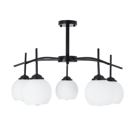 GLOBOSTAR® LUNA 01088 Μοντέρνο Φωτιστικό Οροφής με Ντουί 5 x E27 AC 220-240V IP20 - Λευκό & Μαύρο - Μ60 x Π60 x Υ43cm GLOBOSTAR® LUNA 01088 Μοντέρνο Φωτιστικό Οροφής με Ντουί 5 x E27 AC 220-240V IP20 - Λευκό & Μαύρο - Μ60 x Π60 x Υ43cm