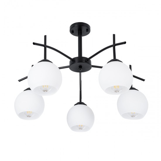 GLOBOSTAR® LUNA 01088 Μοντέρνο Φωτιστικό Οροφής με Ντουί 5 x E27 AC 220-240V IP20 - Λευκό & Μαύρο - Μ60 x Π60 x Υ43cm GLOBOSTAR® LUNA 01088 Μοντέρνο Φωτιστικό Οροφής με Ντουί 5 x E27 AC 220-240V IP20 - Λευκό & Μαύρο - Μ60 x Π60 x Υ43cm