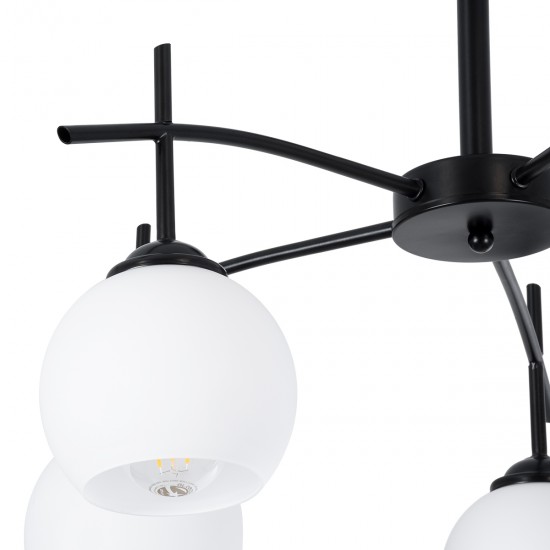 GLOBOSTAR® LUNA 01088 Μοντέρνο Φωτιστικό Οροφής με Ντουί 5 x E27 AC 220-240V IP20 - Λευκό & Μαύρο - Μ60 x Π60 x Υ43cm GLOBOSTAR® LUNA 01088 Μοντέρνο Φωτιστικό Οροφής με Ντουί 5 x E27 AC 220-240V IP20 - Λευκό & Μαύρο - Μ60 x Π60 x Υ43cm