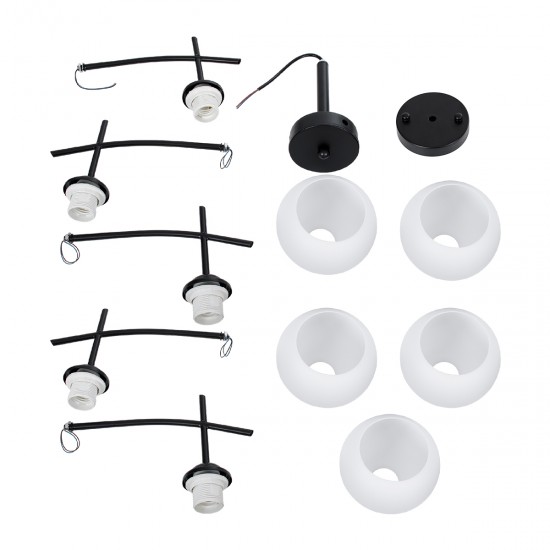 GLOBOSTAR® LUNA 01088 Μοντέρνο Φωτιστικό Οροφής με Ντουί 5 x E27 AC 220-240V IP20 - Λευκό & Μαύρο - Μ60 x Π60 x Υ43cm GLOBOSTAR® LUNA 01088 Μοντέρνο Φωτιστικό Οροφής με Ντουί 5 x E27 AC 220-240V IP20 - Λευκό & Μαύρο - Μ60 x Π60 x Υ43cm