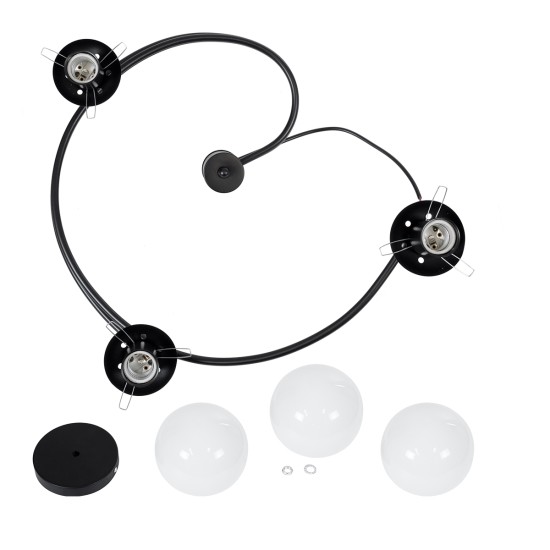 GLOBOSTAR® SELINA 01089 Μοντέρνο Φωτιστικό Οροφής με Ντουί 3 x E27 AC 220-240V IP20 - Μαύρο & Λευκό - Μ60 x Π60 x Υ45cm GLOBOSTAR® SELINA 01089 Μοντέρνο Φωτιστικό Οροφής με Ντουί 3 x E27 AC 220-240V IP20 - Μαύρο & Λευκό - Μ60 x Π60 x Υ45cm