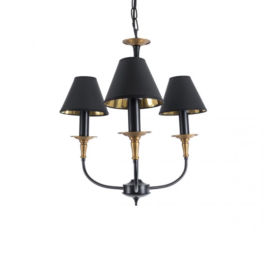 GLOBOSTAR® LIMI 01091 Vintage Κρεμαστό Φωτιστικό Οροφής με Ντουί 3 x E14 AC 220-240V IP20 - Μαύρο & Χρυσό - Μ55 x Π55 x Υ55cm GLOBOSTAR® LIMI 01091 Vintage Κρεμαστό Φωτιστικό Οροφής με Ντουί 3 x E14 AC 220-240V IP20 - Μαύρο & Χρυσό - Μ55 x Π55 x Υ55cm