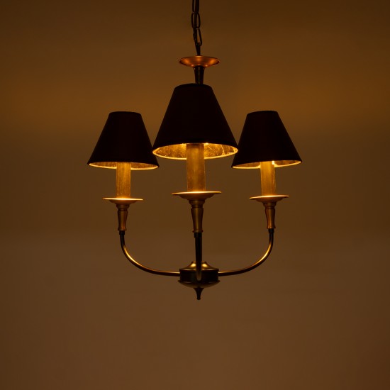 GLOBOSTAR® LIMI 01091 Vintage Κρεμαστό Φωτιστικό Οροφής με Ντουί 3 x E14 AC 220-240V IP20 - Μαύρο & Χρυσό - Μ55 x Π55 x Υ55cm GLOBOSTAR® LIMI 01091 Vintage Κρεμαστό Φωτιστικό Οροφής με Ντουί 3 x E14 AC 220-240V IP20 - Μαύρο & Χρυσό - Μ55 x Π55 x Υ55cm