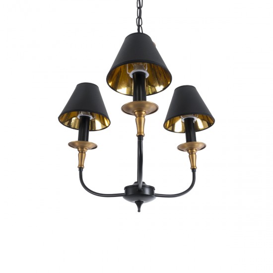 GLOBOSTAR® LIMI 01091 Vintage Κρεμαστό Φωτιστικό Οροφής με Ντουί 3 x E14 AC 220-240V IP20 - Μαύρο & Χρυσό - Μ55 x Π55 x Υ55cm GLOBOSTAR® LIMI 01091 Vintage Κρεμαστό Φωτιστικό Οροφής με Ντουί 3 x E14 AC 220-240V IP20 - Μαύρο & Χρυσό - Μ55 x Π55 x Υ55cm