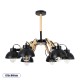 GLOBOSTAR® OLD SCHOOL 01094 Μοντέρνο Φωτιστικό Οροφής με Ντουί 6 x E27 AC 220-240V IP20 - Μαύρο & Μπεζ - Μ75 x Π75 x Υ40cm