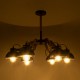 GLOBOSTAR® OLD SCHOOL 01094 Μοντέρνο Φωτιστικό Οροφής με Ντουί 6 x E27 AC 220-240V IP20 - Μαύρο & Μπεζ - Μ75 x Π75 x Υ40cm