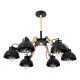 GLOBOSTAR® OLD SCHOOL 01094 Μοντέρνο Φωτιστικό Οροφής με Ντουί 6 x E27 AC 220-240V IP20 - Μαύρο & Μπεζ - Μ75 x Π75 x Υ40cm