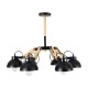 GLOBOSTAR® OLD SCHOOL 01094 Μοντέρνο Φωτιστικό Οροφής με Ντουί 6 x E27 AC 220-240V IP20 - Μαύρο & Μπεζ - Μ75 x Π75 x Υ40cm