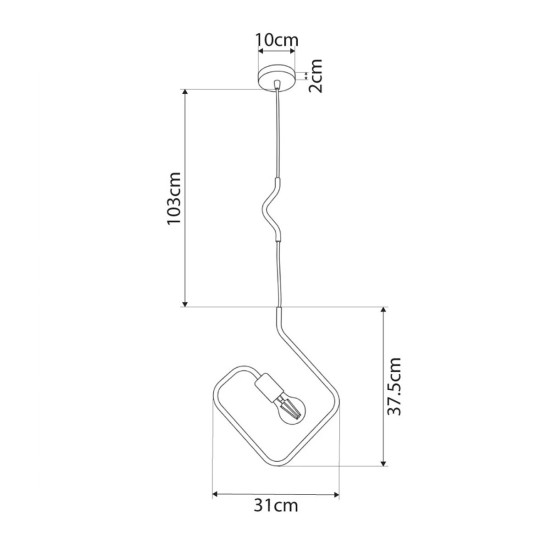 GLOBOSTAR® LIBBY 01096-1 Παιδικό Κρεμαστό Φωτιστικό Οροφής με Ντουί 1 x E27 AC 220-240V IP20 - Πράσινο & Μαύρο - Μ31 x Π4 x Υ37.5cm