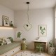 GLOBOSTAR® LIBBY 01096-1 Παιδικό Κρεμαστό Φωτιστικό Οροφής με Ντουί 1 x E27 AC 220-240V IP20 - Πράσινο & Μαύρο - Μ31 x Π4 x Υ37.5cm