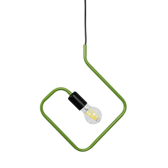 GLOBOSTAR® LIBBY 01096-1 Παιδικό Κρεμαστό Φωτιστικό Οροφής με Ντουί 1 x E27 AC 220-240V IP20 - Πράσινο & Μαύρο - Μ31 x Π4 x Υ37.5cm