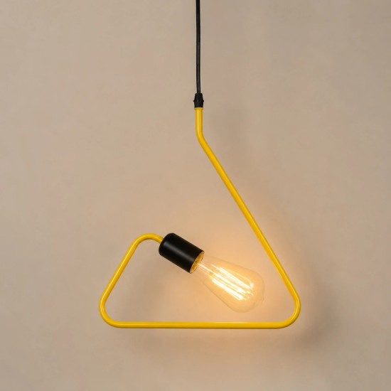 GLOBOSTAR® LIBBY 01097-1 Παιδικό Κρεμαστό Φωτιστικό Οροφής με Ντουί 1 x E27 AC 220-240V IP20 - Κίτρινο - Μ30 x Π4 x Υ32cm