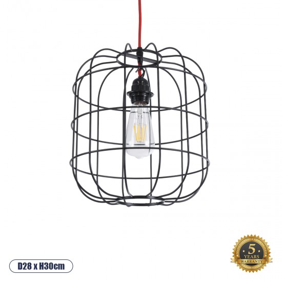 GLOBOSTAR® PARROT 01099 Μοντέρνο Κρεμαστό Φωτιστικό Οροφής με Ντουί 1 x E27 AC 220-240V IP20 - Μαύρο - Μ28 x Π28 x Υ30cm GLOBOSTAR® PARROT 01099 Μοντέρνο Κρεμαστό Φωτιστικό Οροφής με Ντουί 1 x E27 AC 220-240V IP20 - Μαύρο - Μ28 x Π28 x Υ30cm