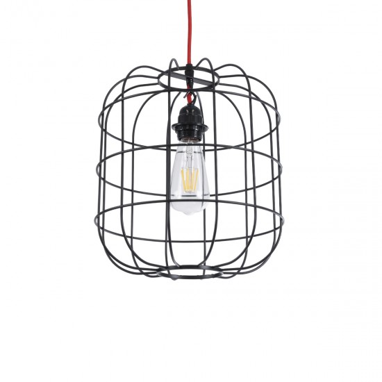 GLOBOSTAR® PARROT 01099 Μοντέρνο Κρεμαστό Φωτιστικό Οροφής με Ντουί 1 x E27 AC 220-240V IP20 - Μαύρο - Μ28 x Π28 x Υ30cm GLOBOSTAR® PARROT 01099 Μοντέρνο Κρεμαστό Φωτιστικό Οροφής με Ντουί 1 x E27 AC 220-240V IP20 - Μαύρο - Μ28 x Π28 x Υ30cm