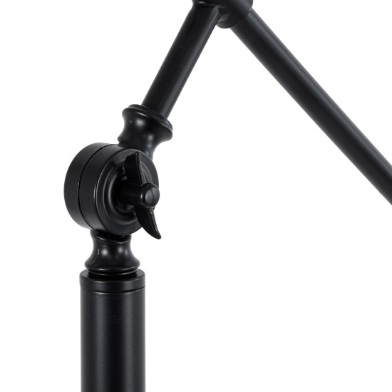 GLOBOSTAR® WYNGE 01101 Vintage Επιδαπέδιο Φωτιστικό με Ντουί 1 x E27 AC 220-240V IP20 - Μαύρο & Χρυσό - Μ95 x Π27 x Υ174cm