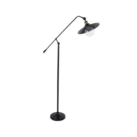 GLOBOSTAR® WYNGE 01101 Vintage Επιδαπέδιο Φωτιστικό με Ντουί 1 x E27 AC 220-240V IP20 - Μαύρο & Χρυσό - Μ95 x Π27 x Υ174cm