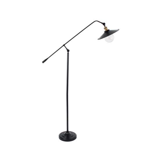 GLOBOSTAR® WYNGE 01101 Vintage Επιδαπέδιο Φωτιστικό με Ντουί 1 x E27 AC 220-240V IP20 - Μαύρο & Χρυσό - Μ95 x Π27 x Υ174cm