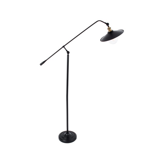 GLOBOSTAR® WYNGE 01101 Vintage Επιδαπέδιο Φωτιστικό με Ντουί 1 x E27 AC 220-240V IP20 - Μαύρο & Χρυσό - Μ95 x Π27 x Υ174cm