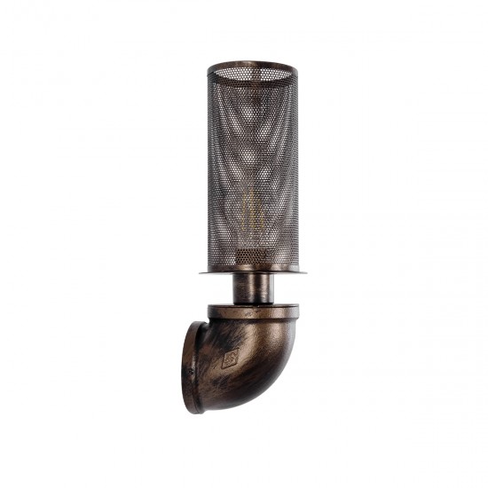 GLOBOSTAR® RAZA 01105 Vintage Φωτιστικό Τοίχου - Απλίκα με Ντουί 1 x E27 AC 220-240V IP20 - Χάλκινο - Μ13 x Π12 x Υ38cm GLOBOSTAR® RAZA 01105 Vintage Φωτιστικό Τοίχου - Απλίκα με Ντουί 1 x E27 AC 220-240V IP20 - Χάλκινο - Μ13 x Π12 x Υ38cm