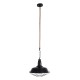 GLOBOSTAR® CRANE 01109 Vintage Κρεμαστό Φωτιστικό Οροφής με Ντουί 1 x E27 AC 220-240V IP20 - Μαύρο & Μπεζ - Μ36 x Π36 x Υ30cm