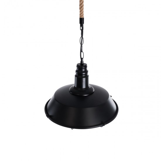 GLOBOSTAR® CRANE 01109 Vintage Κρεμαστό Φωτιστικό Οροφής με Ντουί 1 x E27 AC 220-240V IP20 - Μαύρο & Μπεζ - Μ36 x Π36 x Υ30cm