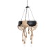 GLOBOSTAR® RUNNER 01116 Vintage Κρεμαστό Φωτιστικό Οροφής με Ντουί 8 x E27 AC 220-240V IP20 - Μαύρο & Μπεζ - Μ60 x Π60 x Υ60cm