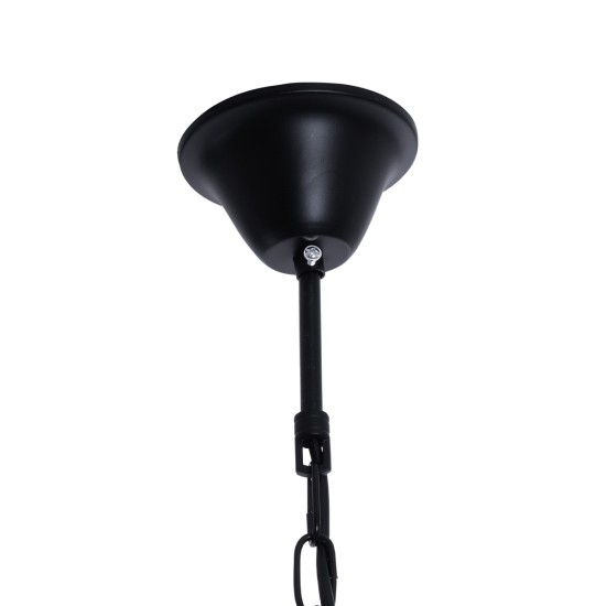 GLOBOSTAR® RUNNER 01116 Vintage Κρεμαστό Φωτιστικό Οροφής με Ντουί 8 x E27 AC 220-240V IP20 - Μαύρο & Μπεζ - Μ60 x Π60 x Υ60cm