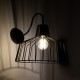 GLOBOSTAR® TRIUMPH 01117 Vintage Φωτιστικό Τοίχου - Απλίκα με Ντουί 1 x E27 AC 220-240V IP20 - Μαύρο - Μ30 x Π36 x Υ30cm