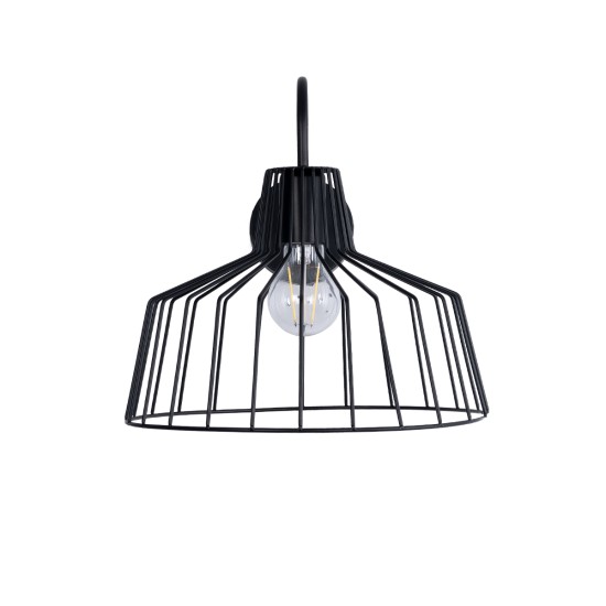 GLOBOSTAR® TRIUMPH 01117 Vintage Φωτιστικό Τοίχου - Απλίκα με Ντουί 1 x E27 AC 220-240V IP20 - Μαύρο - Μ30 x Π36 x Υ30cm