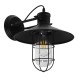 GLOBOSTAR® CELL 01118 Vintage Φωτιστικό Τοίχου - Απλίκα με Ντουί 1 x E27 AC 220-240V IP20 - Μαύρο - Μ33 x Π27 x Υ33cm