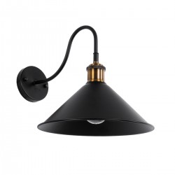 GLOBOSTAR® ANBET 01121 Vintage Φωτιστικό Τοίχου - Απλίκα με Ντουί 1 x E27 AC 220-240V IP20 - Μαύρο & Χρυσό - Μ26 x Π38 x Υ27cm GLOBOSTAR® ANBET 01121 Vintage Φωτιστικό Τοίχου - Απλίκα με Ντουί 1 x E27 AC 220-240V IP20 - Μαύρο & Χρυσό - Μ26 x Π38 x Υ27cm