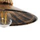 GLOBOSTAR® ROBLY 01125 Vintage Φωτιστικό Τοίχου - Απλίκα με Ντουί 1 x E27 AC 220-240V IP20 - Χάλκινο & Μπεζ - Μ26 x Π36 x Υ22cm
