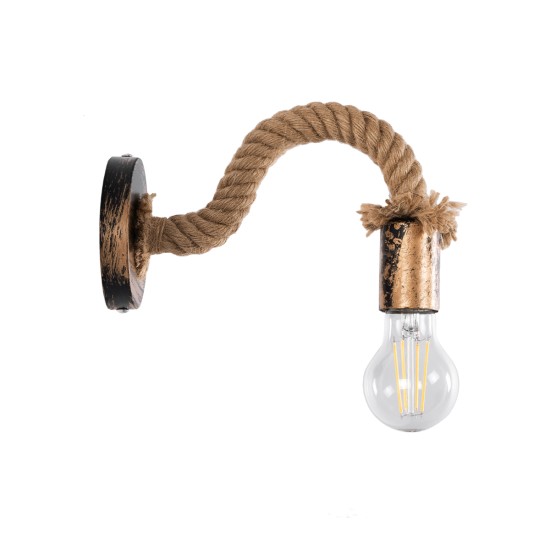 GLOBOSTAR® DAKER 01126 Vintage Φωτιστικό Τοίχου - Απλίκα με Ντουί 1 x E27 AC 220-240V IP20 - Χάλκινο Εφέ Σκουριάς & Μπεζ - Μ10 x Π22 x Υ15cm GLOBOSTAR® DAKER 01126 Vintage Φωτιστικό Τοίχου - Απλίκα με Ντουί 1 x E27 AC 220-240V IP20 - Χάλκινο Εφέ Σκουριάς & Μπεζ - Μ10 x Π22 x Υ15cm